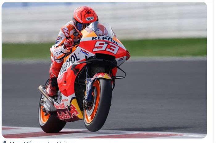 Pembalap Repsol Honda, Marc Marquez, saat tampil pada MotoGP Emilia Romagna 2021 silam (24/10/2021).
