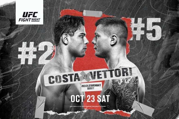 Poster duel Paulo Costa vs Marvin Vettori di UFC Vegas 41.