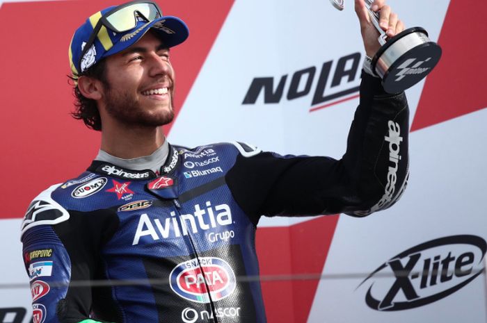 Pembalap Avintia Esponsorama, Enea Bastianini, merebut podium ketiga pada seri balapan ke-16 MotoGP Emilia Romagna 2021 di Sirkuit Misano, Minggu (24/10/2021).