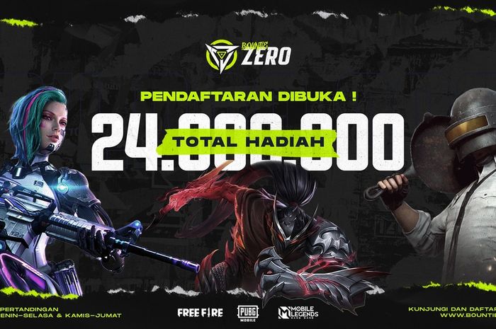 The eSports tournament titled Bountie Zero will compete against MLBB, FF and PUBGM games with a total prize of tens of millions of rupiah.