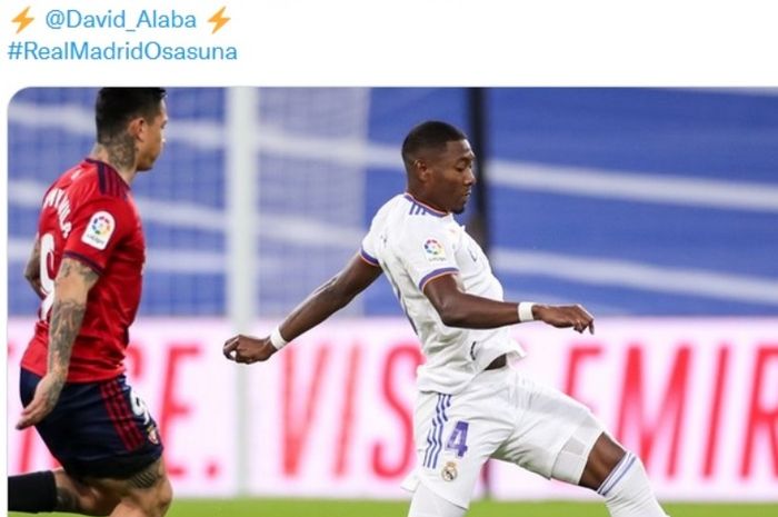 Bek Real Madrid, David Alaba, dalam laga kontra Osasuna.