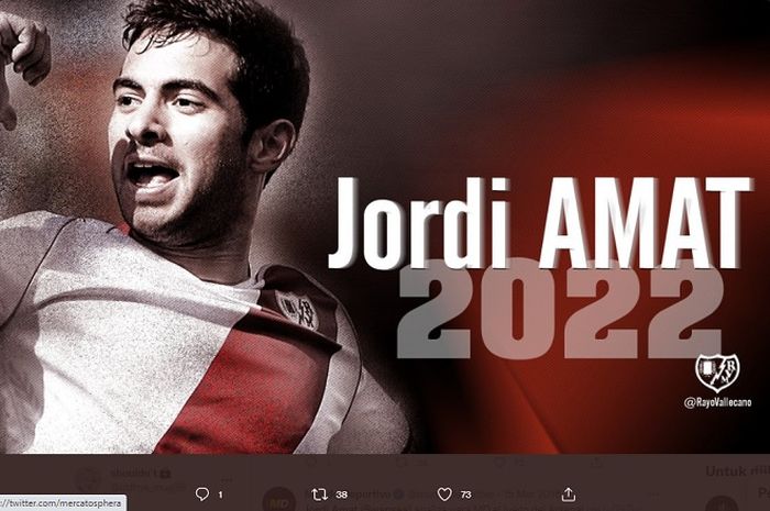 Jordi Amat, eks Swansea yang kini membela Rayo Vallecano ingin membela timnas Indonesia.