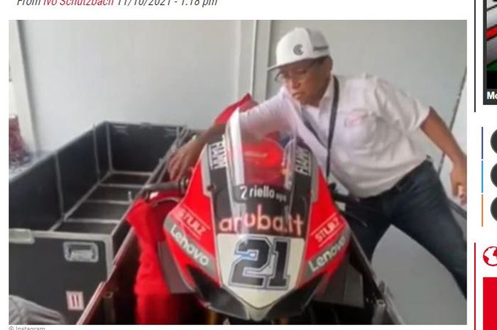 Tangkapan layar dari laman Speedweek.com mengenai berita pembongkaran peti kargo berisi motor oleh oknum petugas di Sirkuit Mandalika