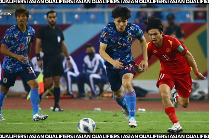 Laga Vietnam vs Jepang dalam Kualifikasi Piala Dunia 2022 zona Asia di Hanoi, Kamis (11/11/2021). 