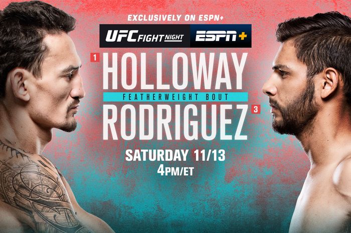 Poster UFC Vegas 42: Max Holloway vs Yair Rodriguez.