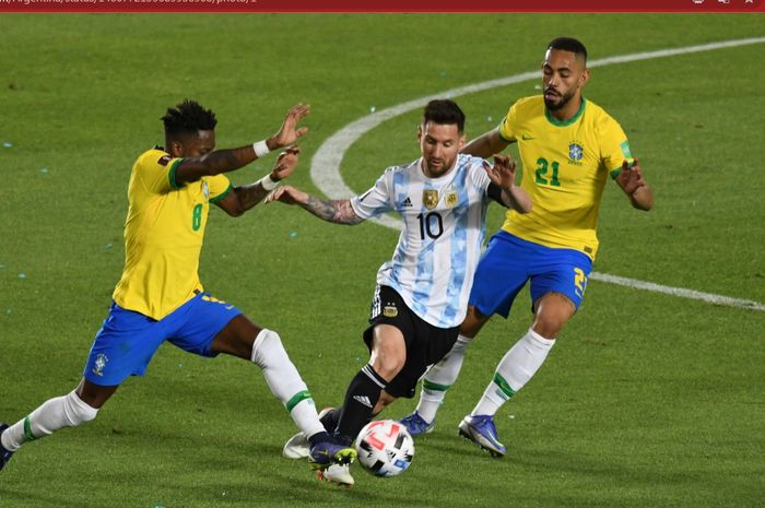 Timnas Brasil melawat ke markas timnas Argentina di Estadio del Bicentenario pada laga Kualifikasi Piala Dunia 2022 zona CONMEBOL, Rabu (17/11/2021).