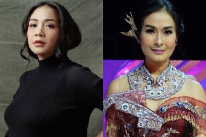 Kolase foto Nagita Slavina dan Iis Dahlia
