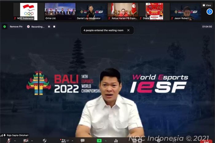 Ketua NOC Indonesia, Raja Sapta Oktohari, menyambut keputusan IESF. dalam menetapkan Indonesia sebagai tuan rumah IESF 14th Esports World Championships 2022