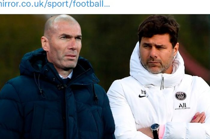 Zinedine Zidane (kiri) dan Mauricio Pochettino (kanan).