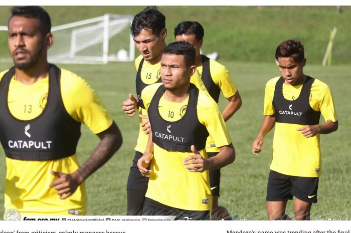 Para pemain Timnas Malaysia dalam pemusatan latihan.