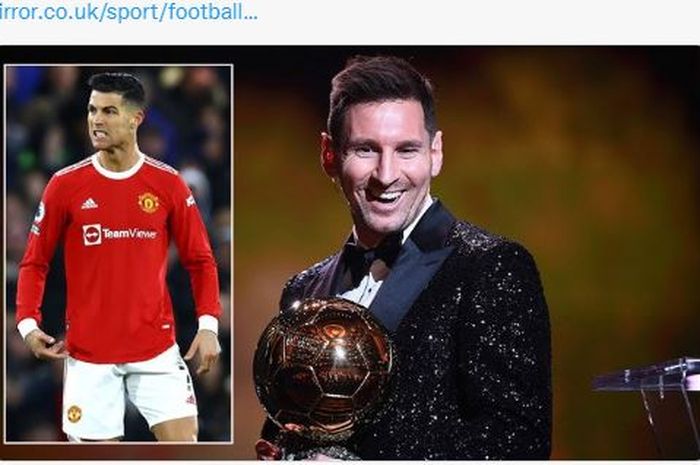 Megabintang Manchester United, Cristiano Ronaldo, secara tidak langsung mengakui bahwa Lionel Messi tidak layak meraih trofi Ballon d'Or tahun ini.