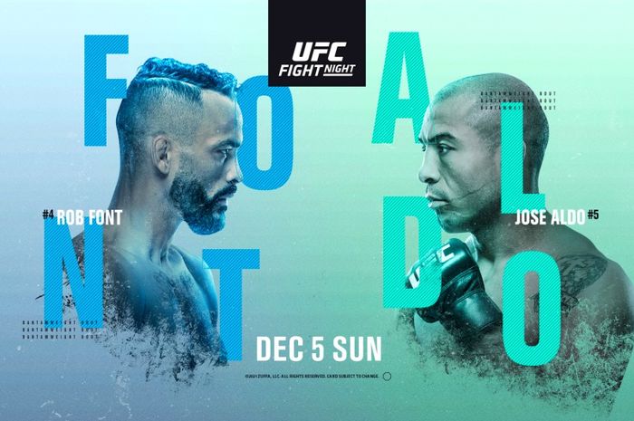 Poster UFC Vegas 44: Rob Font vs Jose Aldo.