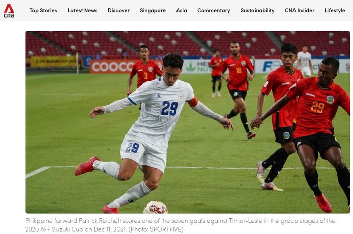 Pertandingan grup A Piala AFF 2020 antara Timnas Filipina vs Timor Leste yang berakhir dengan skor 7-0 di gelar di Stadion Nasional Singapura, Sabtu (11/12/2021).