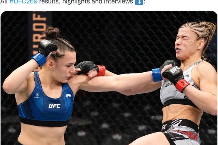 Duel Erin Blanchfield vs Miranda Maverick di UFC 269, Minggu (12/12/2021) di Las Vegas. 