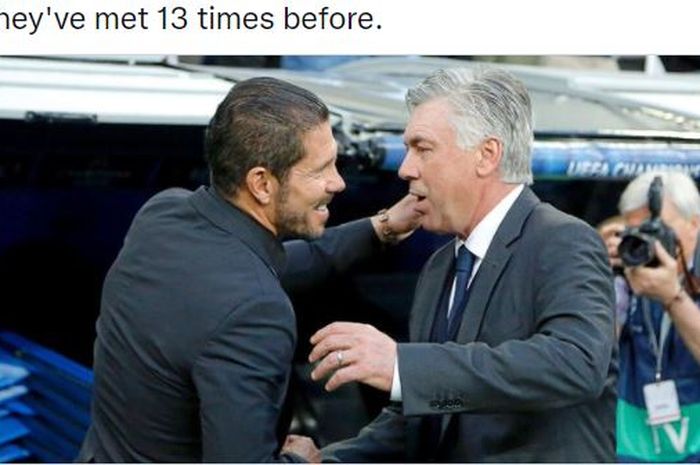 Adu taktik Carlo Ancelotti dan Diego Simeone menjadi sajian seru dalam pertarungan Real Madrid vs Atletico Madrid.