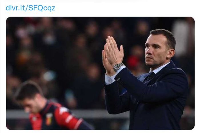 Pelatih Genoa, Andriy Shevchenko, menghadapi AC Milan di babak 16 besar Coppa Italia.