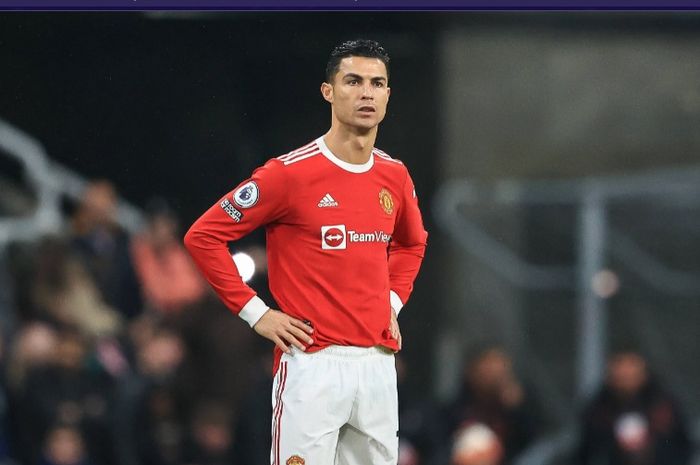 Cristiano Ronaldo saat Manchester United melawat ke markas Newcastle United, Stadion St James' Park, di pekan ke-19 Liga Inggris 2021-2022.