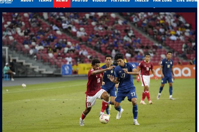 Laga Timnas Indonesia vs Thailand di leg pertama final Piala AFF 2020.