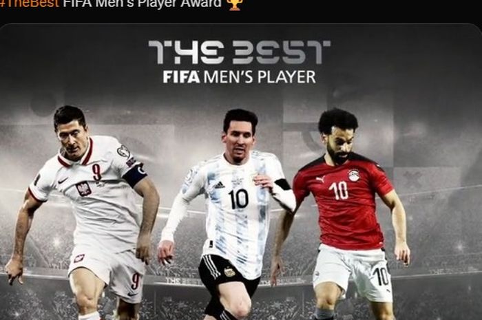 Robert Lewandowski, Lionel Messi, dan Mohamed Salah bersaing memperebutkan gelar The Best FIFA Football Awards 2021.