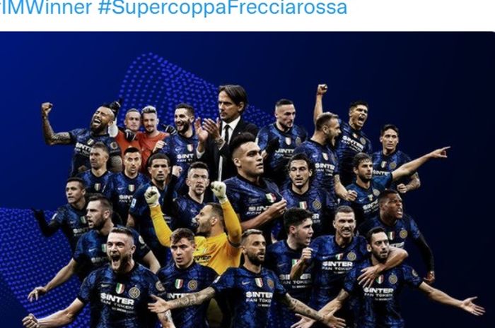Inter Milan resmi dinobatkan sebagai jawara Piala Super Italia 2021-2022.