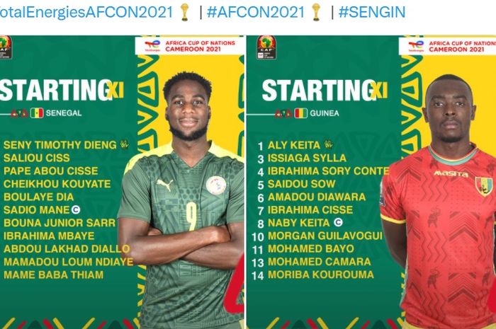 Susunan pemain Senegal vs Guinea di Piala Afrika 2021, Jumat (14/1/2022).