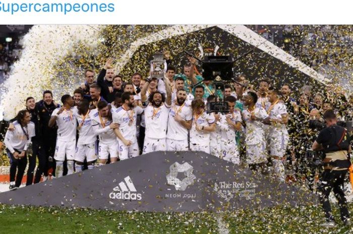 Real Madrid dinobatkan sebagai kampiun Piala Super Spanyol 2021-2022.