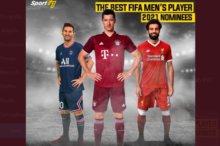 Tiga besar nominasi peraih The Best FIFA Men's Player