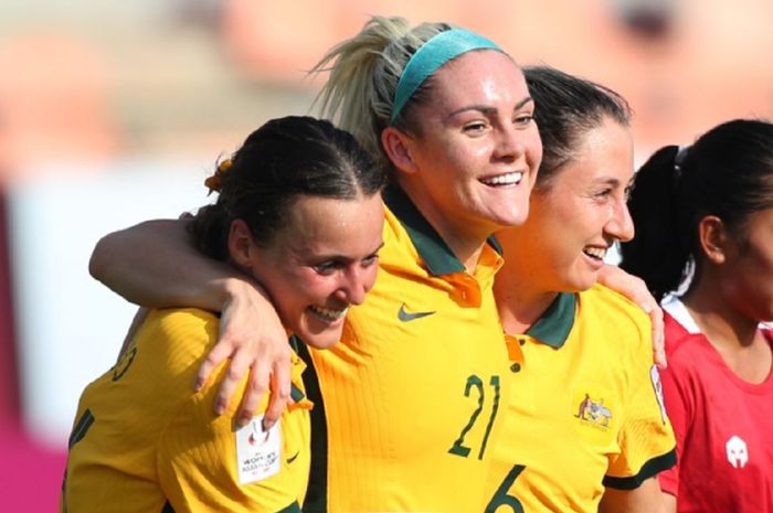 Timnas Wanita Australia menang 18-0 atas Timnas Wanita Indonesia dalam laga pertama Piala Asia Wanita 2022 di Mumbai, India, Jumat (21/1/2022).