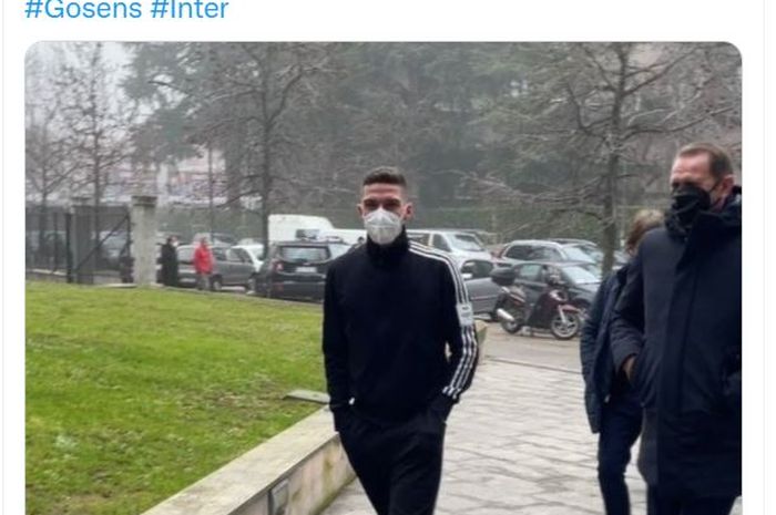 Robin Gosens datang di Milano, Kamis (27/1/2022), untuk tes medis jelang kepindahan dari Atalanta ke Inter Milan.