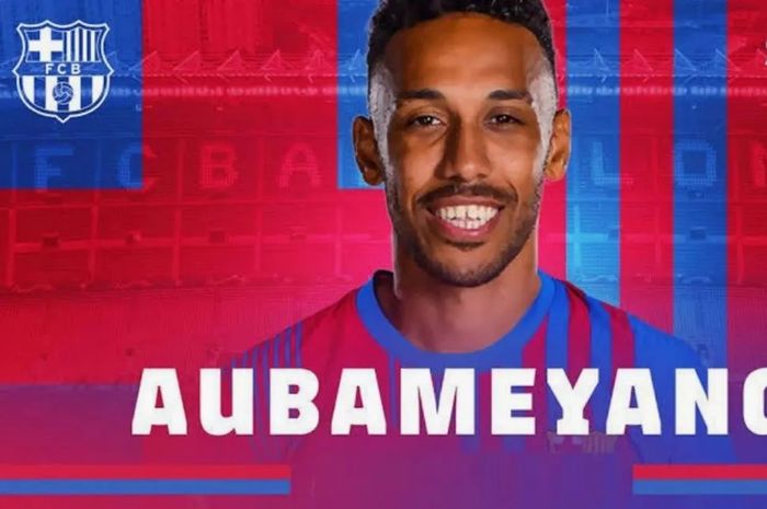 Pierre-Emerick Aubameyang resmi pindah dari Arsenal ke Barcelona pada bursa transfer Januari 2022.