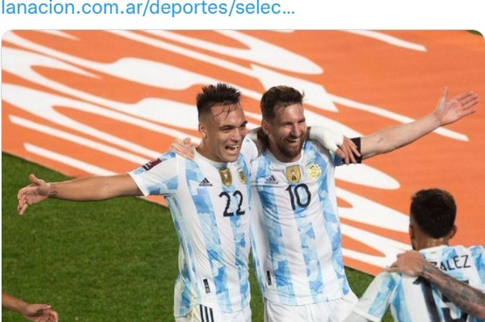 Lautaro Martinez kini lebih jago daripada Lionel Messi dalam urusan mencetak gol usai membawa timnas Argentina melibas timnas Kolombia di Kualifikasi Piala Dunia 2022 zona Conmebol.