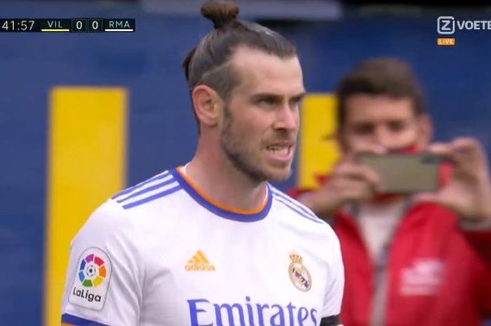 Winger Real Madrid, Gareth Bale, tampil melawan Villarreal di Stadion de la Ceramica dalam partai pekan ke-24 Liga Spanyol 2021-2022 pada Sabtu (12/2/2022) pukul 22.15 WIB