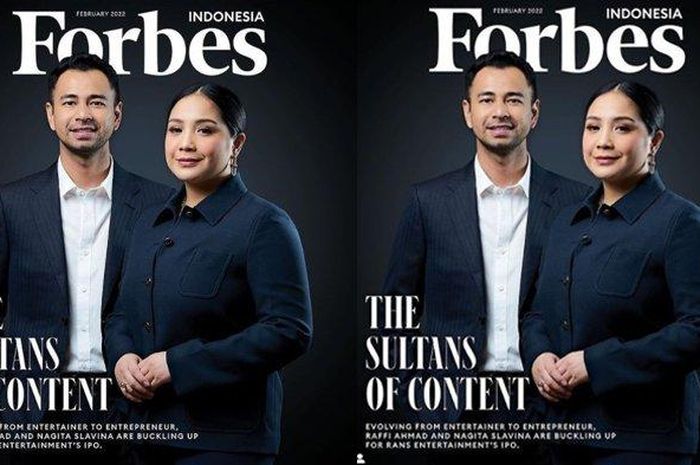Raffi Ahmad dan Nagita Slavina di majalah Forbes