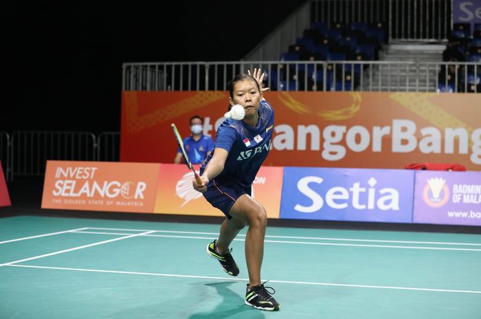 Pebulu tangkis tunggal putri Indonesia, Saifi Rizka Nurhidayah, tampil ketiga melawan Kazakstan pada Kejuaraan Beregu Asia 2022 di Setia City Convention Centre, Shah Alam, Selangor, Malaysia, Rabu (16/2/2022).