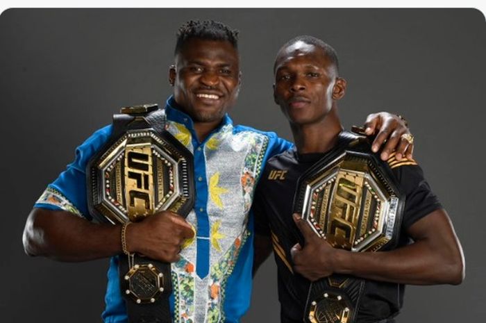Dua raja UFC asal Afrika, Francis Ngannou (kiri), dan Israel Adesanya (kanan).
