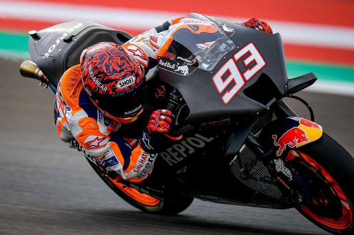 Jelang ronde pertama MotoGP Qatar 2022, pembalap Repsol Honda Marc Marquez pede sama motor RC213V baru.