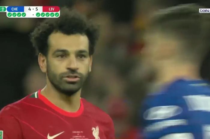 Dua kata provokasi Mohamed Salah kepada Jorginho pada babak adu penalti Piala Liga Inggris 2021-2022 berakhir sia-sia.
