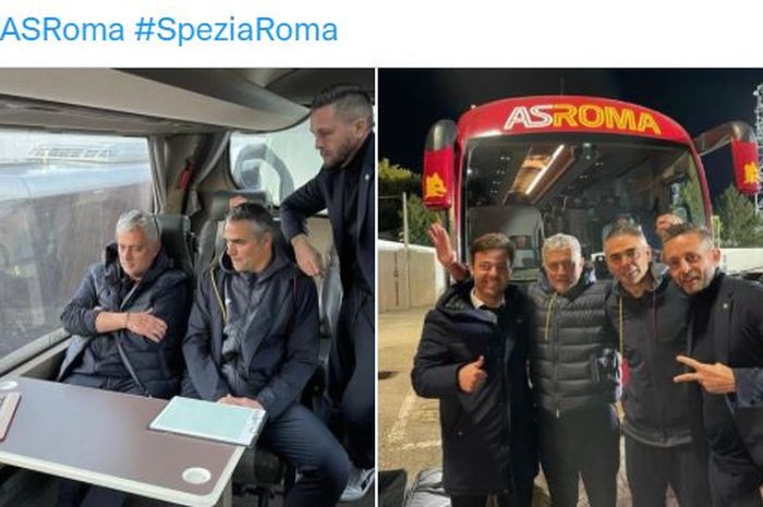 Jose Mourinho tonton AS Roma dari bus, AC Milan dan Inter Milan tak lagi posisi 1 di klasemen Liga Italia 2021-2022.