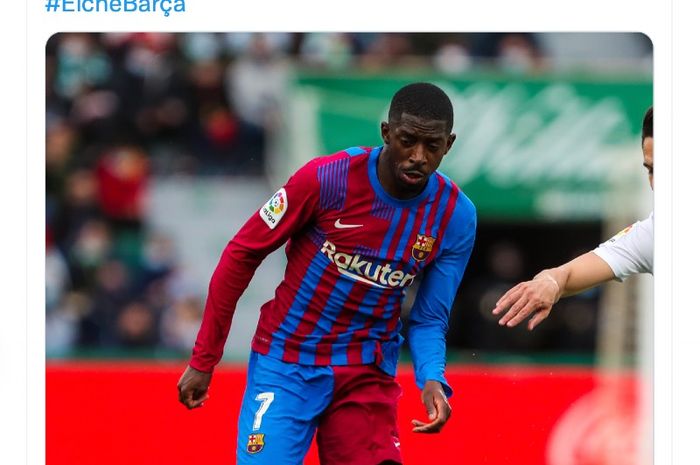 Ousmane Dembele turun pada laga Elche-Barcelona dalam lanjutan Liga Spanyol, Minggu (6/3/2022)