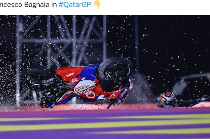 Jorge Martin mengalami kecelakaan di MotoGP Qatar 2022, Minggu (6/3/2022) di Sirkuit Lusail.