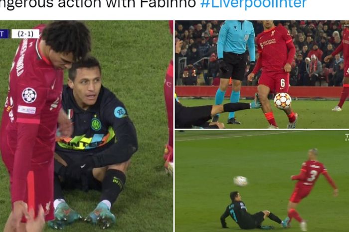 Penyerang Inter Milan, Alexis Sanchez, dicap bodoh oleh legenda Manchester United, Rio Ferdinand, lantaran melakukan tekel terhadap Fabinho.