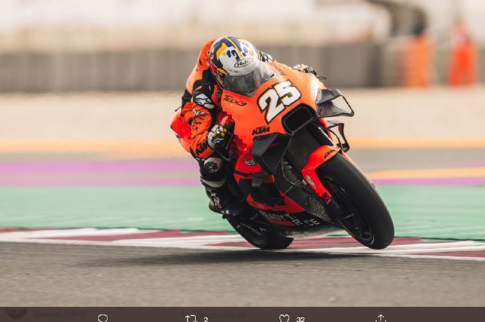 Pembalap Tech 3 KTM, Raul Fernandez pada balapan di MotoGP Qatar 2022 akhir pekan lalu.