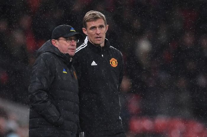 Direktur Teknik Manchester United, Darren Fletcher, bersama Ralf Rangnick.