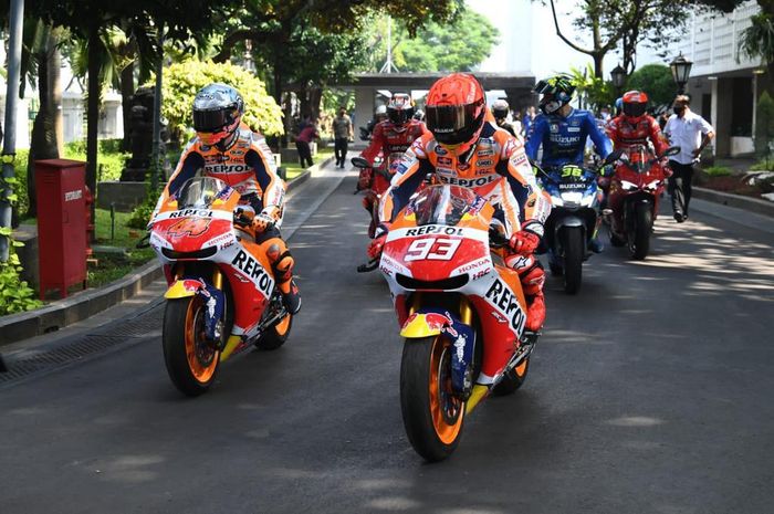 Rombongan pembalap MotoGP akan berkunjung ke Istana Merdeka, Rabu (16/3/2022).