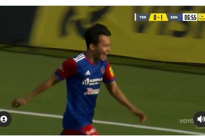 Pemain timnas Indonesia di FK Senica Witan Sulaeman sukses mencetak gol ke gawang AC Trencin.