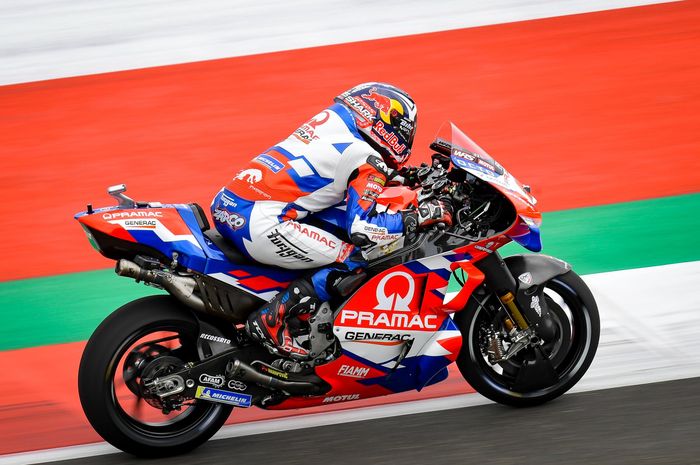 Johann Zarco, pembalap Pramac Racing yang menajdi wakil Ducati di podium MotoGP Indonesia 2022.