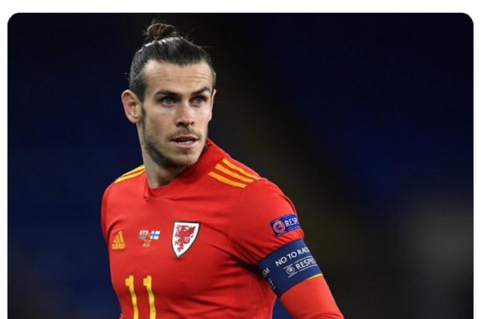 Striker sekaligus kapten Timnas Wales, Gareth Bale.