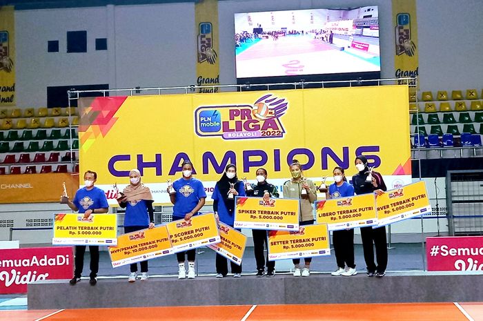 Tim Bandung Bjb Tandamata mendominasi dengan meraih gelar individu kategori putri pada kompetisi Proliga 2022. 