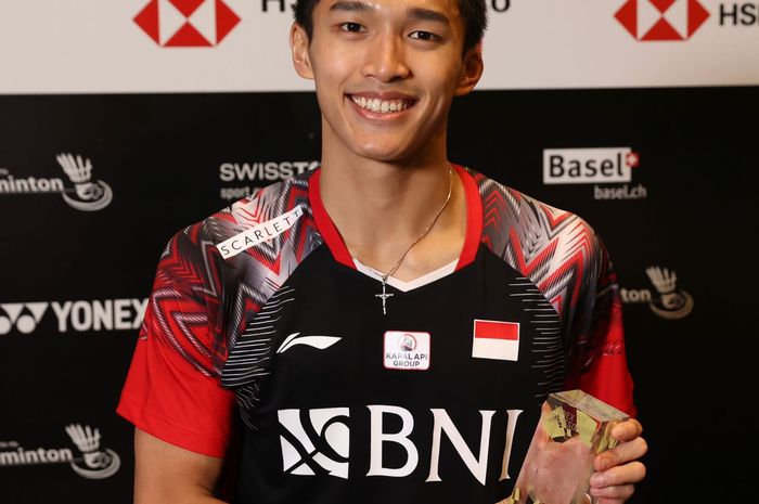 Jonatan Christie berhasil menyabet gelar Swiss Open 2022, Minggu (27/3/2022)