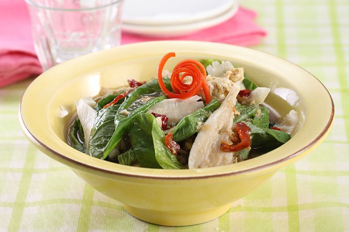 Cah bayam jamur tiram, cocok dijadikan sebagai menu sahur Ramadhan